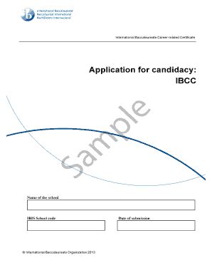 Fillable Online Ibo IBCC Application For Candidacyedoc Ibo Fax Email