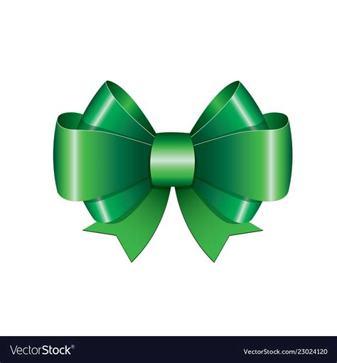 Green ribbon bow Royalty Free Vector Image - VectorStock