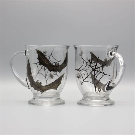 Halloween Coffee Mugs | Set of Two | Hand Painted Personalized Gifts