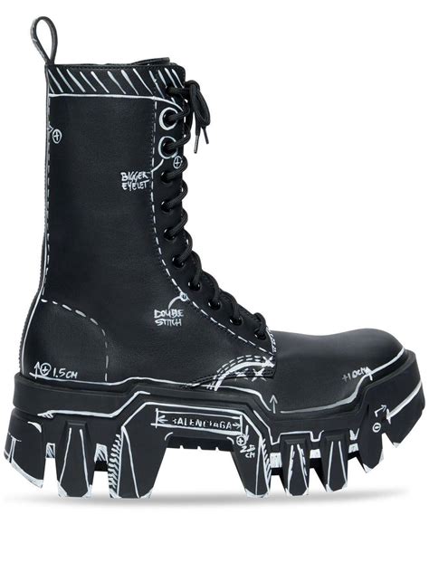 Balenciaga Bulldozer Lace Up Boots In Black Lyst