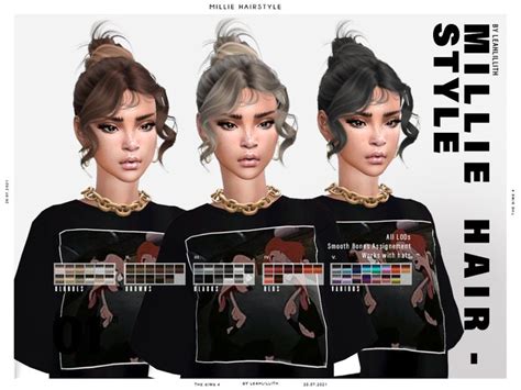 Leah Lillith S LeahLillith Millie Hairstyle Sims Sims 4 Sims Hair