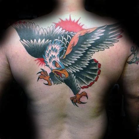 50 Eagle Back Tattoo Designs For Men Flying Bird Ink Ideas