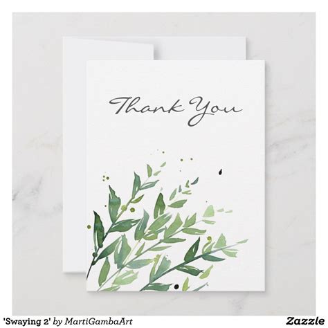 Watercolor Eucalyptus Greenery Thank You Card Zazzle Artofit