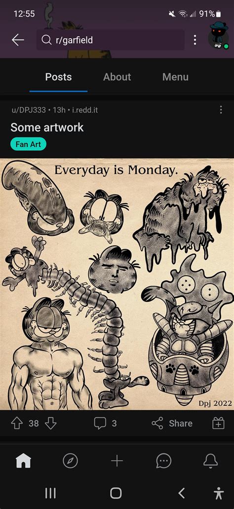 this creepy Garfield fan art : r/oddlyterrifying