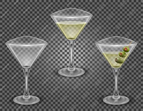 Premium Vector Martini Cocktail Alcoholic Drink Glass Vector Illustration