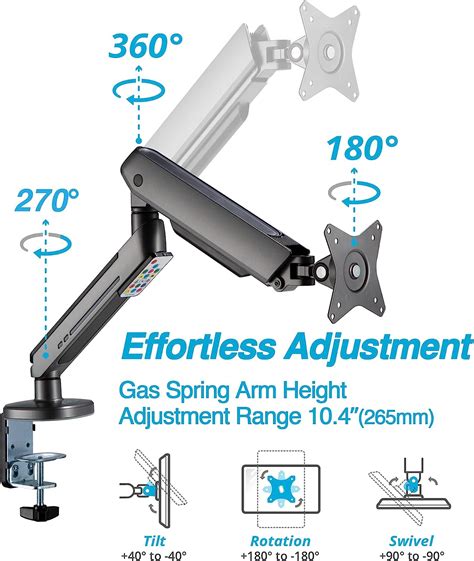 Buy Avlt Rgb Lights Single Monitor Arm Desk Mount Built In