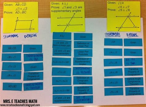 Parallel Lines Proofs Activity