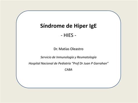 Pdf S Ndrome De Hiper Ige S Ndrome De Hiper Ige Hies Davis Y