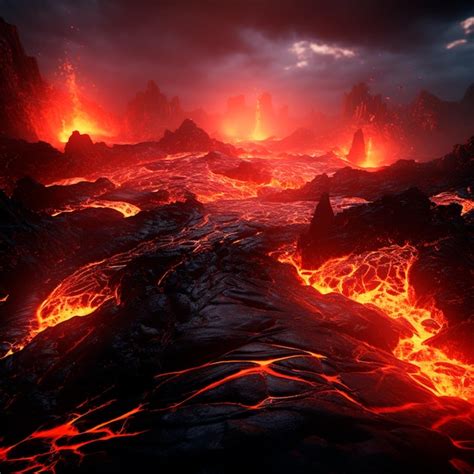 Premium AI Image | very hot and melting volcano lava texture