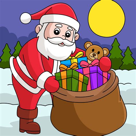 Imagem De Papai Noel Colorido - natal papai noel com desenho de saco colorido 10788989 Vetor no Vecteezy