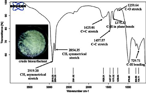 Ft‐ir Spectra Of Crude Biosurfactant Inset Figure Shows Pale White