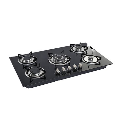 900mm Gas Cooktop in Tempered Glass with 5 Burners Including Power Burners - Gas Cooktop and ...