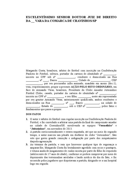 PDF Modelo Ação Indenizatória pelo rito ordinário DOKUMEN TIPS