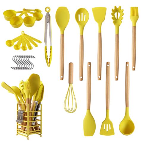 Hecef 32 Pcs Silicone Cooking Utensils Set 446°f Heat Resistant Bpa