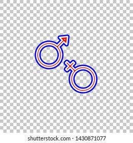 Sex Symbol Sign Red White Contour Stock Vector Royalty Free Shutterstock