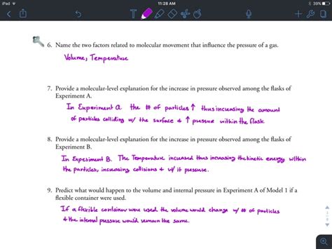 Gavin Gutowsky Chemistry Blog Gas Variables Pogil