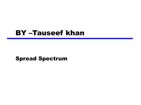 spread spectrum technique