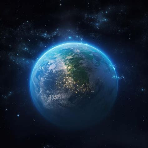 Premium Photo Nightly Planet Earth In Dark Outer Space