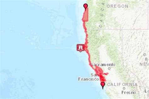 Map Shows Areas of California Impacted by 7.0 Earthquake - Newsweek