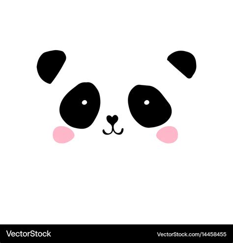 Cute panda bear black and white Royalty Free Vector Image