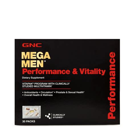 Gnc Mega Men Performance And Vitality Daily Multivitamin Vitapak 30 Count Prostate And Sexual