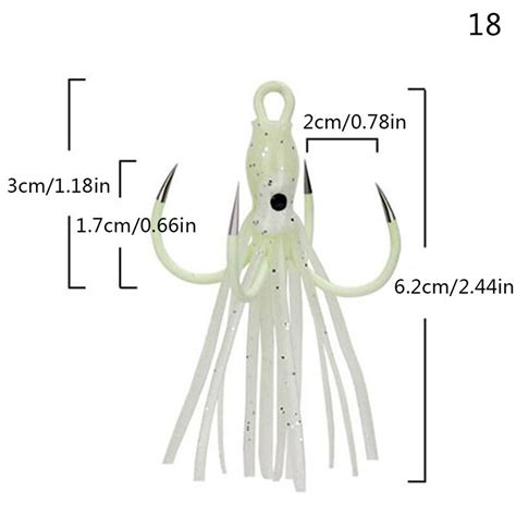 Newdv2 Fishing Lure Glow Night Quadruple Hook Luminous Octopus