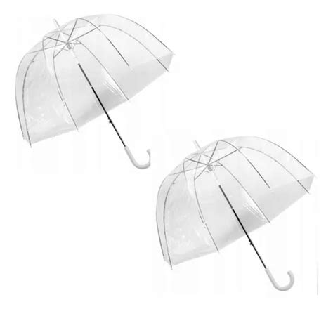 Kit 2un Guarda Chuva Transparente Automático Grande Adulto MercadoLivre