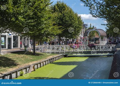 Pedestrian Street Gedempte Gracht In Zaandam Province Of North Holland