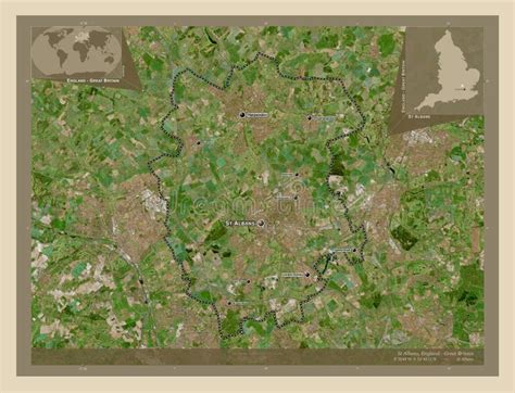 St Albans England Great Britain High Res Satellite Labelled Stock