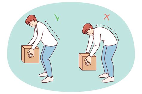 Correct Technique Of Lifting Heavy Packages Man Lift Box Wrong And