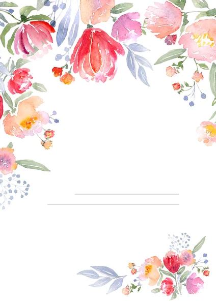 Watercolor Floral Card Template Stock Illustration By ©yaskii 78597604