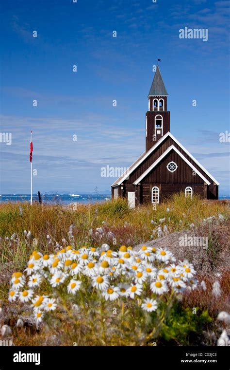 Wooden Zions Church At Ilulissat Jakobshavn Disko Bay West