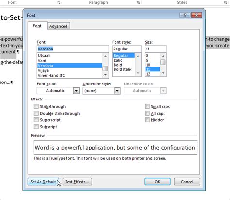How To Set The Default Font In Word
