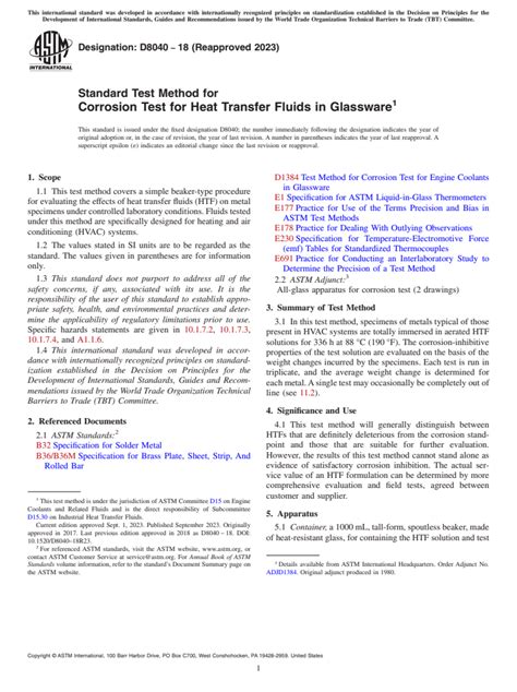 ASTM D8040 18 2023 Standard Test Method For Corrosion Test For Heat