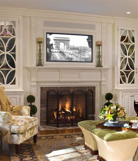 20++ Tv Above Fireplace Decorating Ideas - HOMYHOMEE