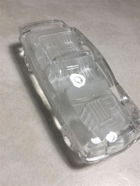 Vintage Frosted Glass Mercades Sedan Paperweight Etsy