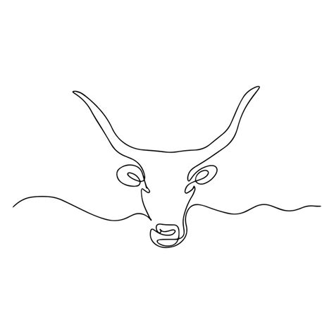 Premium Vector | Continuous line drawing of a bull. vector bull head. sketch of a horned animal ...