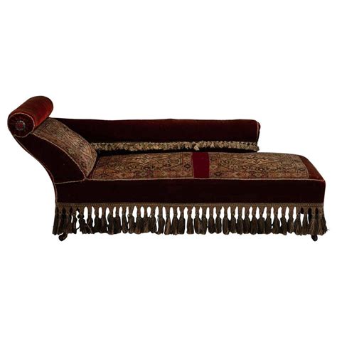 Victorian Carpet and Velvet Daybed, England circa 1850 For Sale at 1stDibs