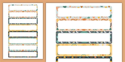 Boho Dreamscape Themed Editable Tray Labels Teacher Made