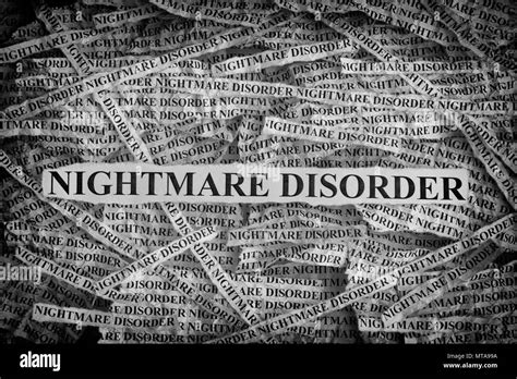 Nightmare Disorder. Torn pieces of paper with the words Nightmare ...