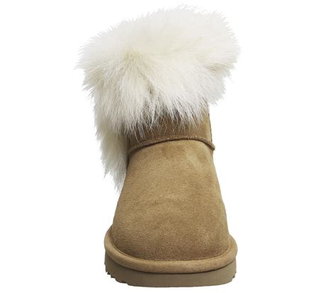 UGG Milla Fur Cuff Boots in Brown - Lyst