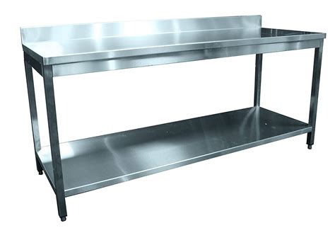 Custom Stainless Steel Work Table With Under Shelf Back Splash Size