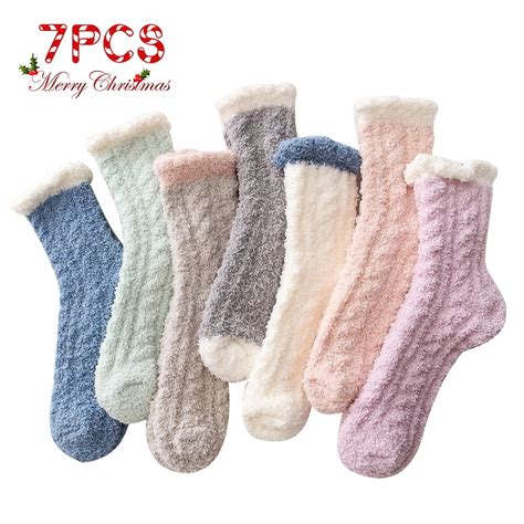 7 Pairs Fuzzy Socks For Women Fluffy Socks Women Cozy Socks For Women Slipper Socks