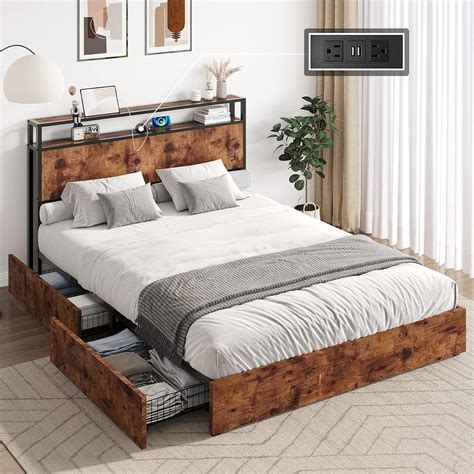 Amazon Amerlife Full Size Storage Bed Frame Wooden Platform Bed