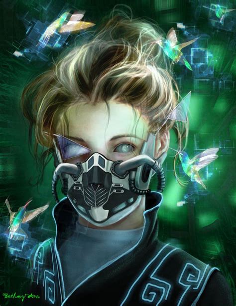 Holographic Menagerie Bethany Funnell Cyberpunk Girl Cyberpunk Art