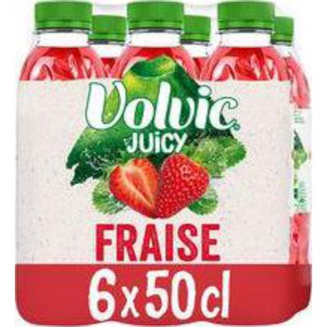 Juicy Volvic Eau aromatisée au jus de fraise 6 x 50cl pack de 6