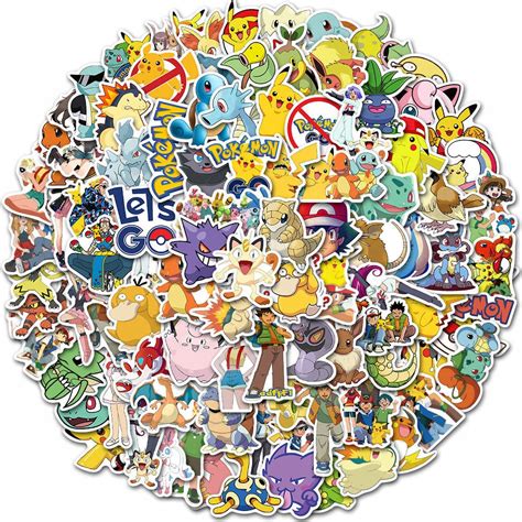 naklejki Opakowanie 100 sztuk Pokemon Pokémon Poke 11407035832