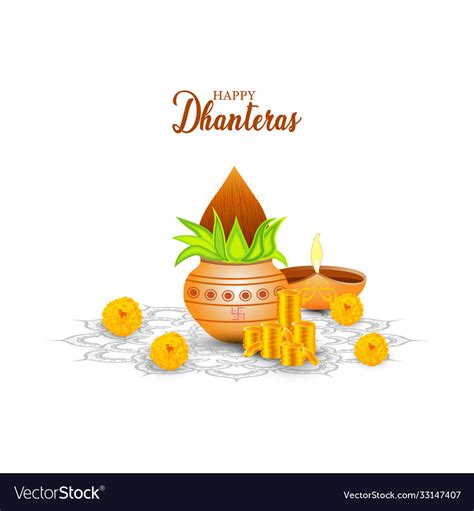 Indian holiday happy dhanteras during diwali Vector Image