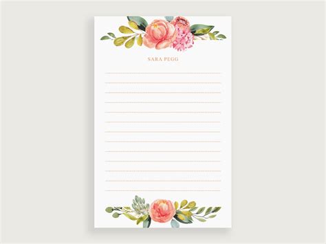 Personalized Lined Notepads, Personalized Note Pad for Women, Lined or Unlined Available, Design ...