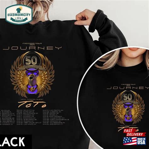 Journey Freedom Tour Slide T Shirt With Toto Concert Shirt Band